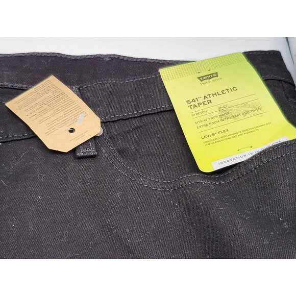Levi's Men's Big & Tall 541 Athletic Tapper Fit Stretch Jeans 44 x 30‎ Black - Picture 3 of 6